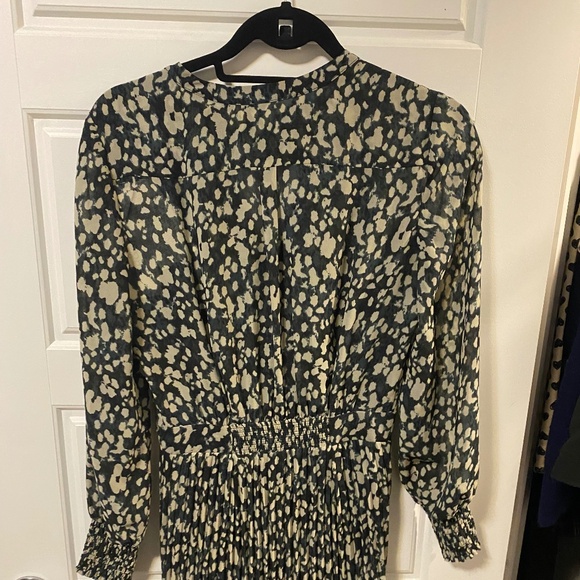 BA&SH Lisi pleated printed crepe maxi dress - Picture 3 of 5